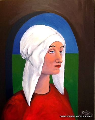 lady with white head scarf. thumb