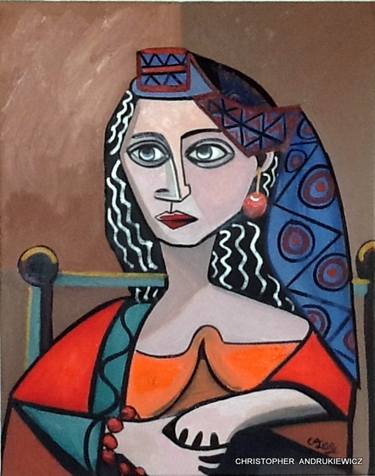 lady with headress and earing. picasso copy mod type thumb