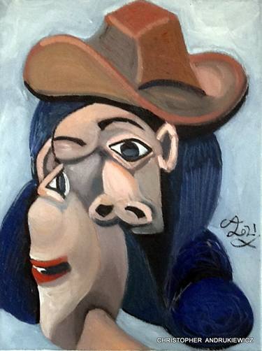 female face with square hat.[picasso-mod-copy-type] thumb