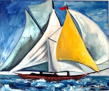 Original Fine Art Boat Paintings by christopher andrukiewicz