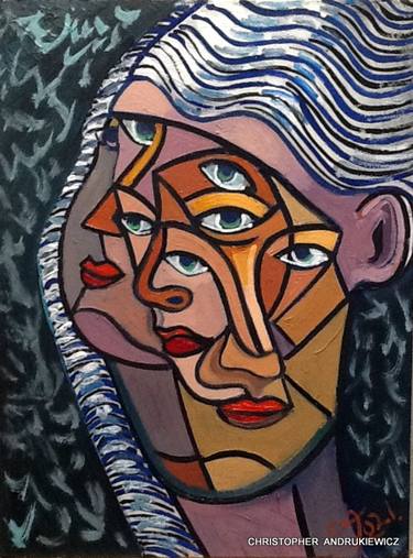 Original Abstract Expressionism Portrait Paintings by christopher andrukiewicz