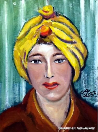 woman in a yellow turban, matisse mod copy type, thumb
