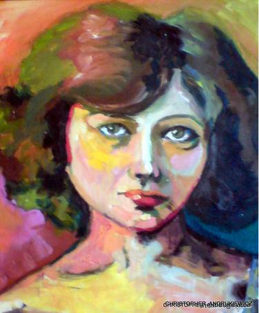 a female face oil painting. thumb