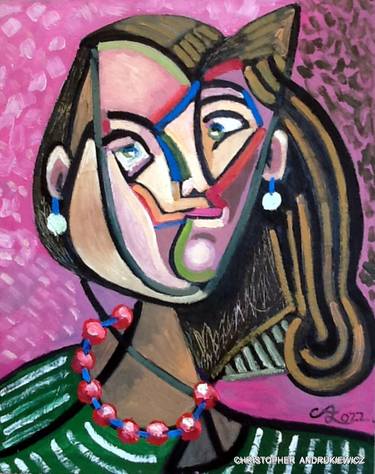 lady wearing red beads and white earings. [picasso mod-copy-type] thumb