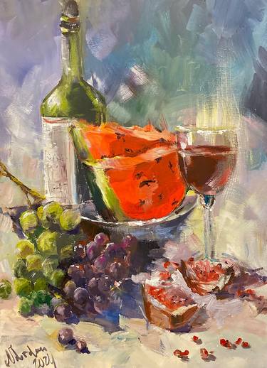 Original Abstract Expressionism Food & Drink Painting by Natali Jordan