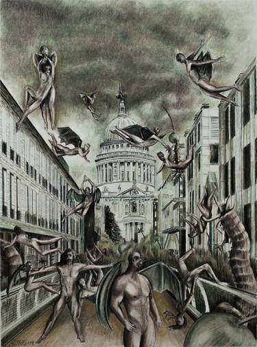 Original Surrealism Mortality Drawings by Flavio Guerrerod