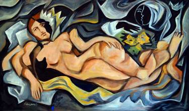 Original Cubism Nude Paintings by Valerie Vescovi