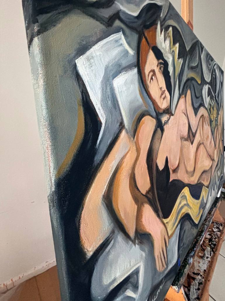 Original Cubism Nude Painting by Valerie Vescovi