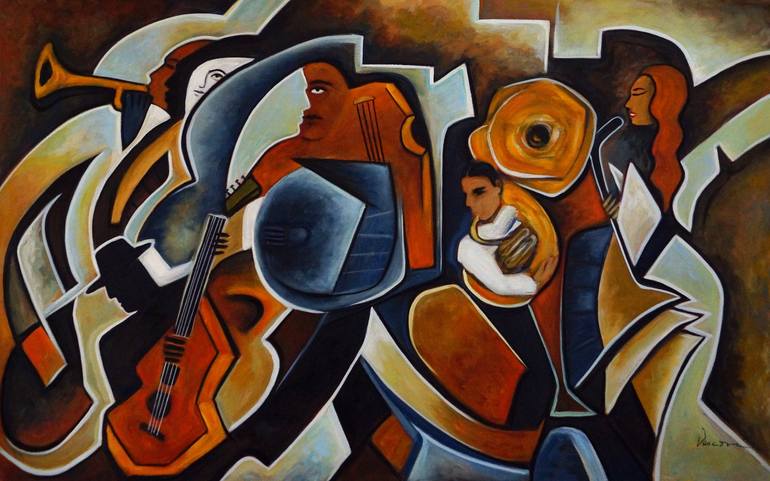 Original Cubism Music Paintings by Valerie Vescovi