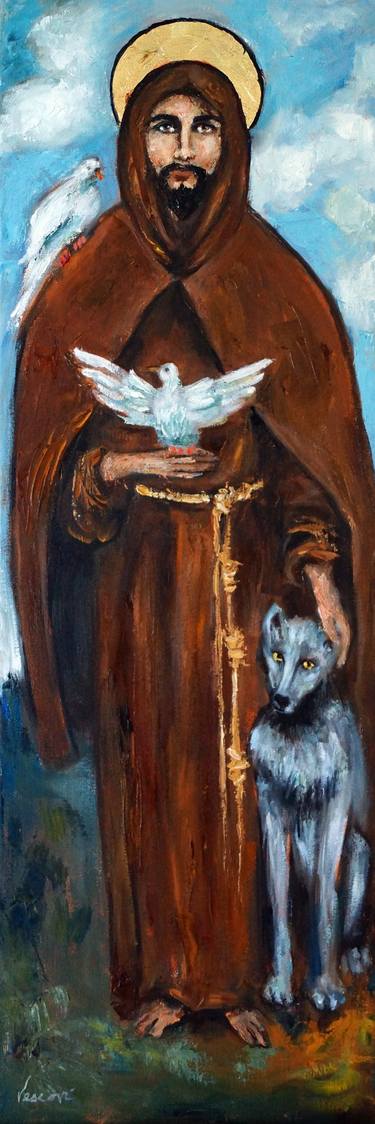 Original Classicism Religion Painting by Valerie Vescovi