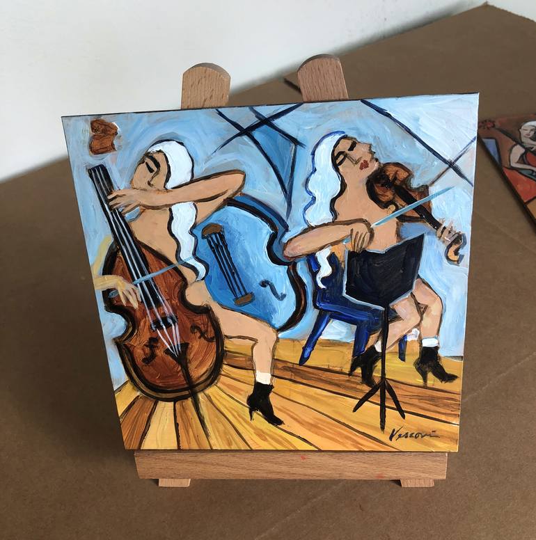 Original Cubism Music Painting by Valerie Vescovi
