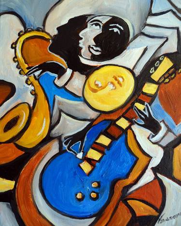 Print of Cubism Music Paintings by Valerie Vescovi