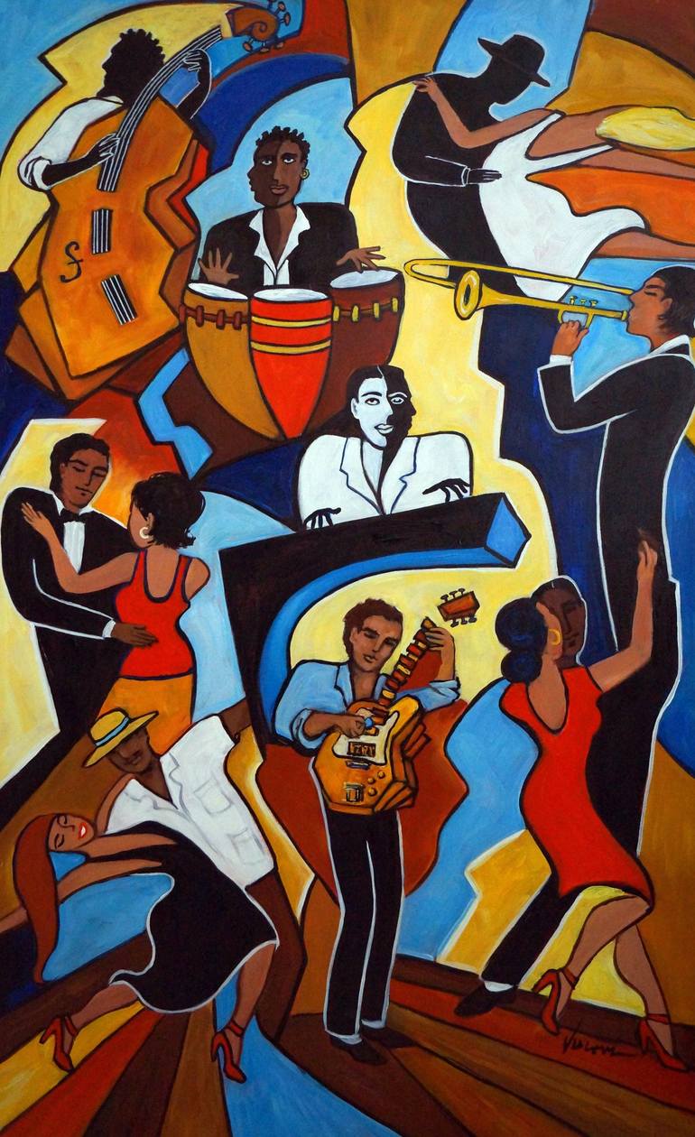 Le Jazz Hot Deux Painting by Valerie Vescovi | Saatchi Art