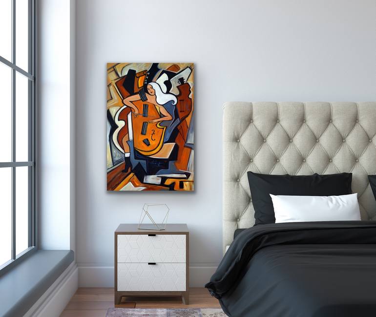 Original Cubism Music Painting by Valerie Vescovi