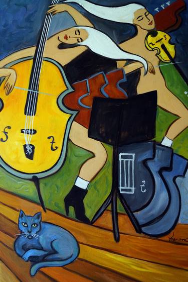 Original Cubism Music Paintings by Valerie Vescovi