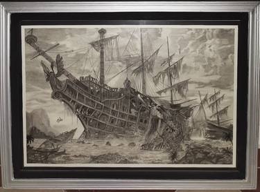 Print of Seascape Drawings by Mostafa Nour