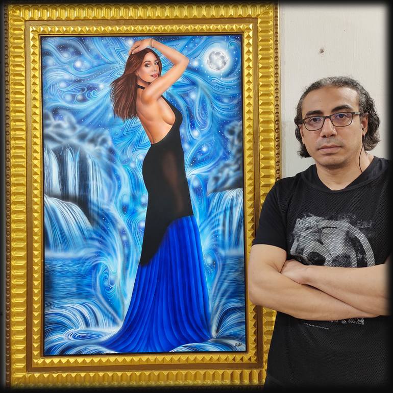 Original Art Nouveau Classical Mythology Painting by Mostafa Nour