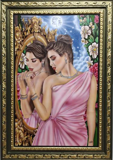 Original Art Nouveau Love Painting by Mostafa Nour