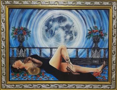 Original Art Nouveau Love Painting by Mostafa Nour