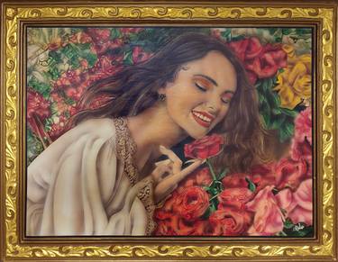 Original Art Nouveau Love Painting by Mostafa Nour