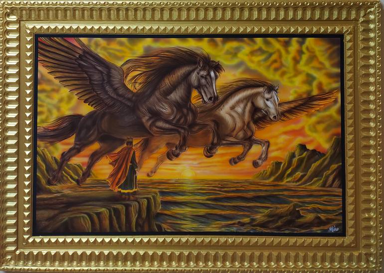 Original Art Nouveau Religion Painting by Mostafa Nour