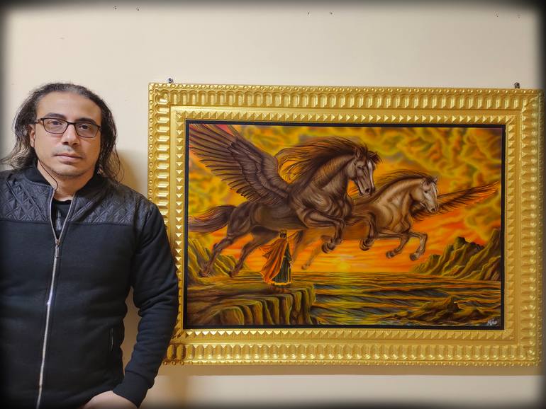 Original Art Nouveau Religion Painting by Mostafa Nour