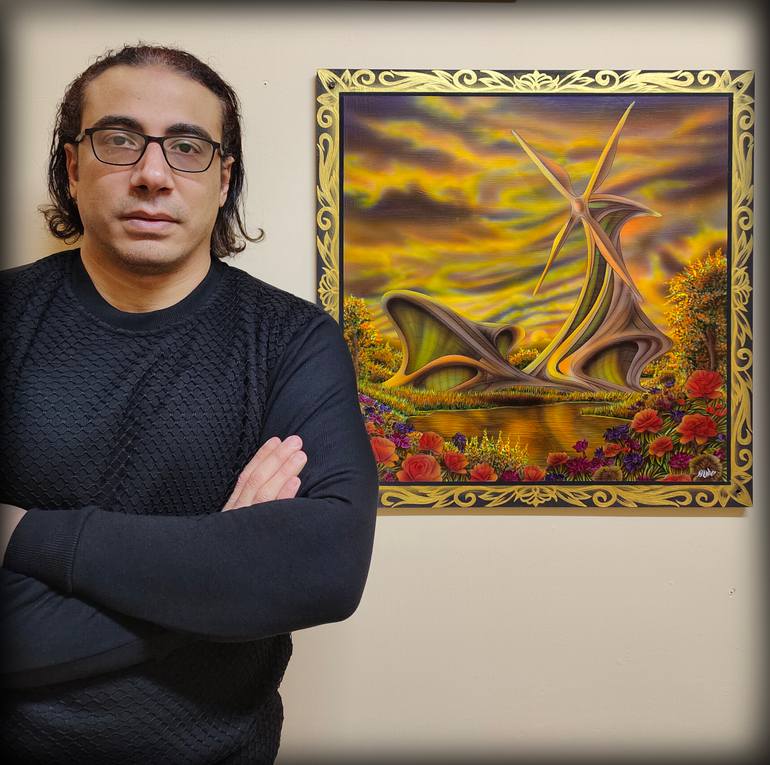 Original Art Nouveau Architecture Painting by Mostafa Nour