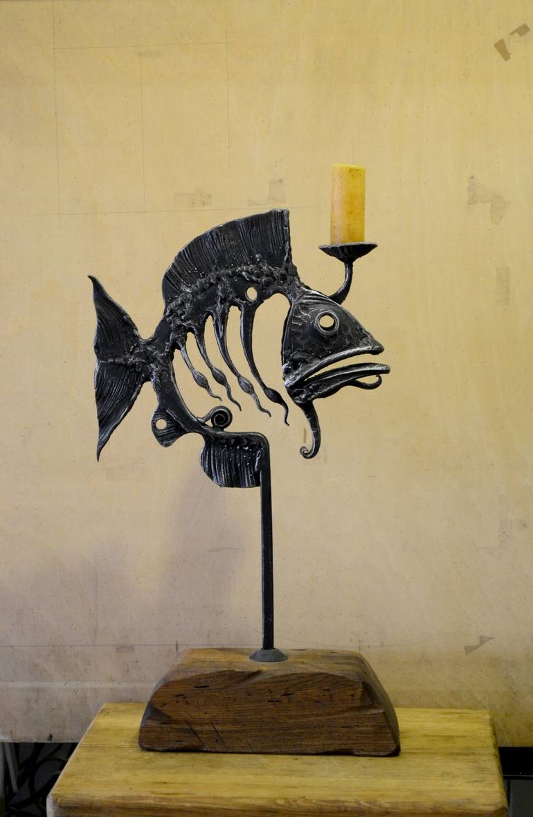 fish candlestick Sculpture by Katrin Kosovtseva | Saatchi Art