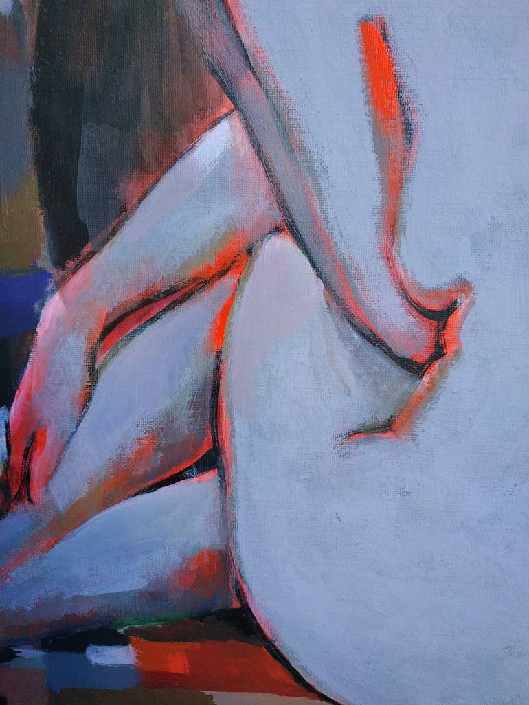 Original Abstract Nude Painting by Andrea Ortuño