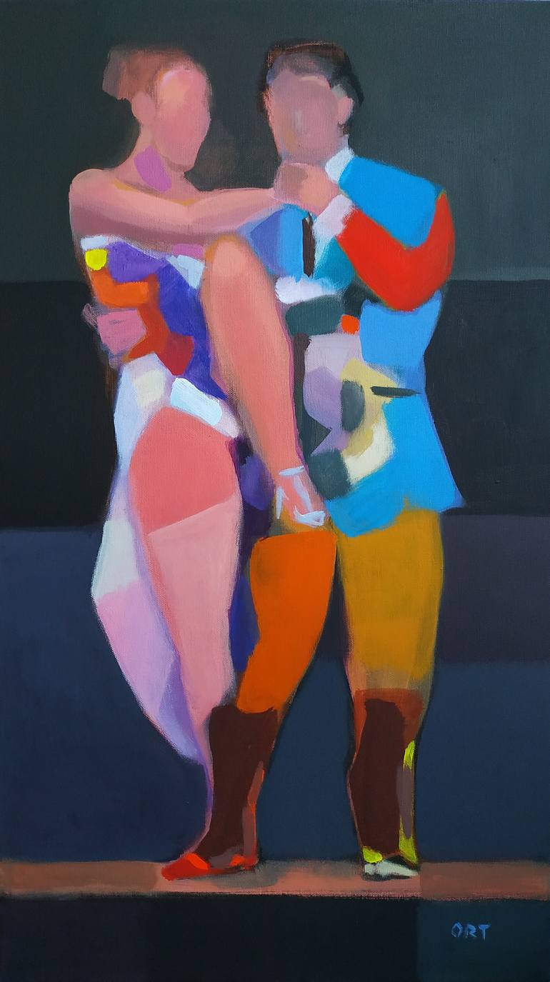 Original Cubism Abstract Painting by Andrea Ortuño