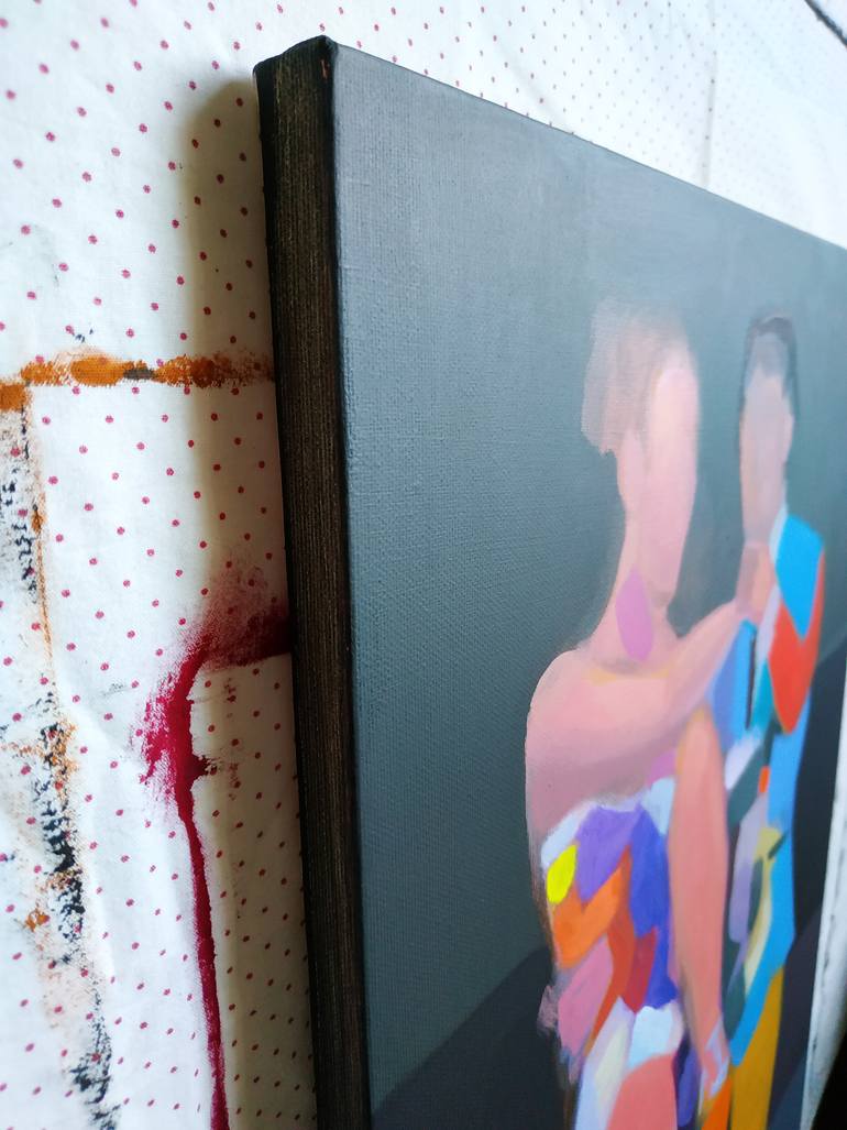 Original Cubism Abstract Painting by Andrea Ortuño