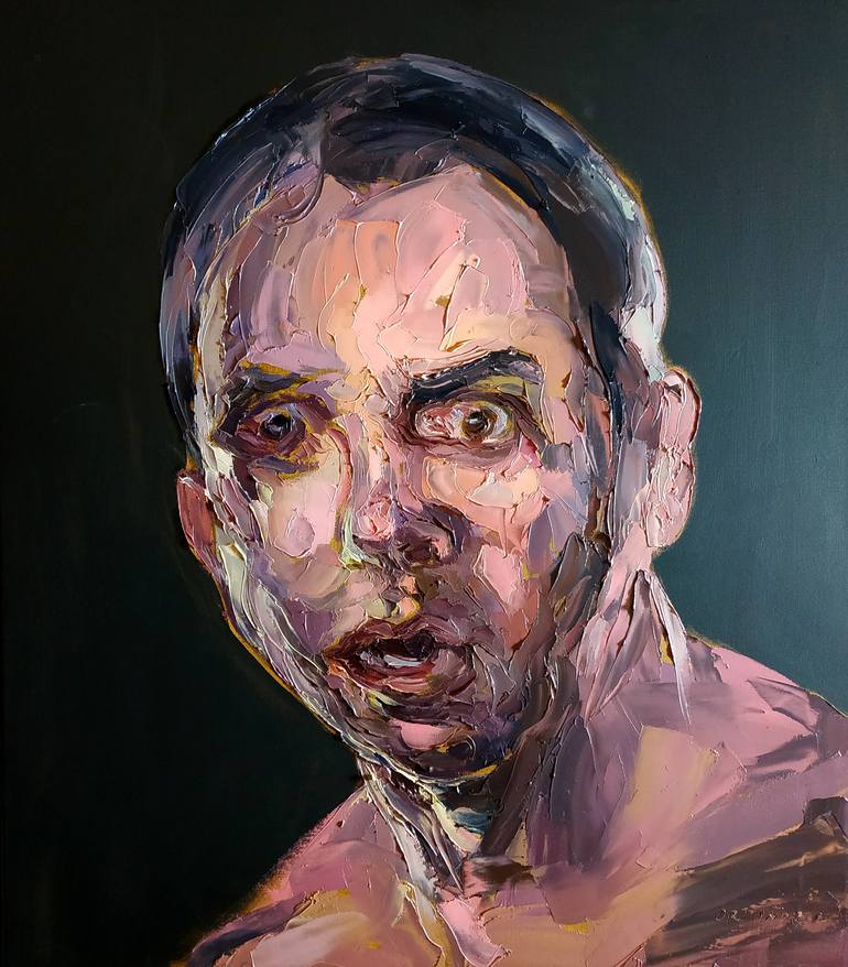 Original Expressionism Men Painting by Andrea Ortuño