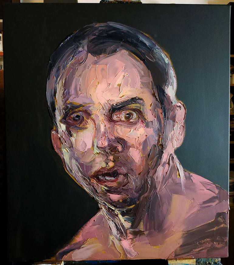 Original Expressionism Men Painting by Andrea Ortuño