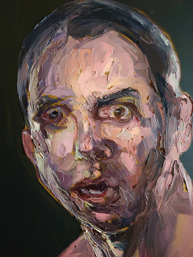 Original Expressionism Men Painting by Andrea Ortuño