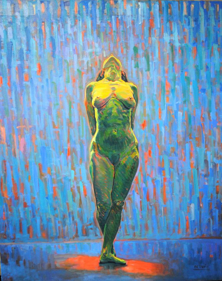 Original Expressionism Nude Painting by Andrea Ortuño