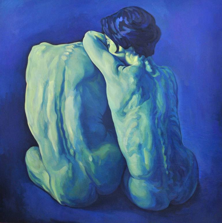 Original Conceptual Nude Painting by Andrea Ortuño