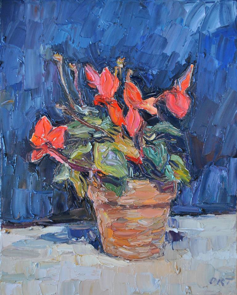 Original Floral Painting by Andrea Ortuño