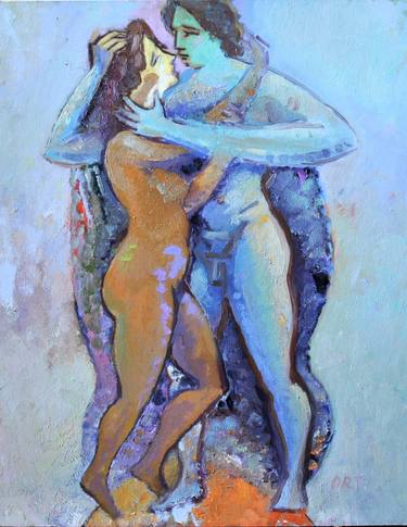 Original Figurative Love Paintings by Andrea Ortuño