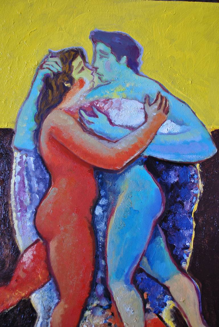 Original Modern Love Painting by Andrea OrtuñO
