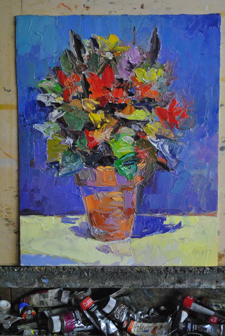 Original Figurative Floral Painting by Andrea Ortuño