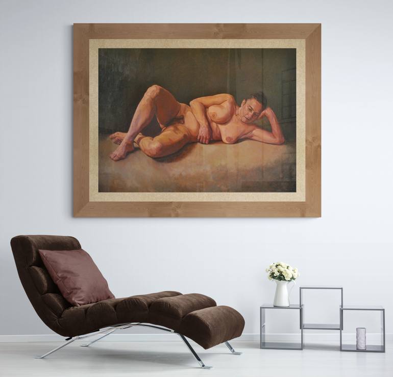 Original Figurative Nude Painting by Andrea Ortuño