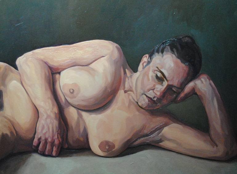 Original Figurative Nude Painting by Andrea Ortuño
