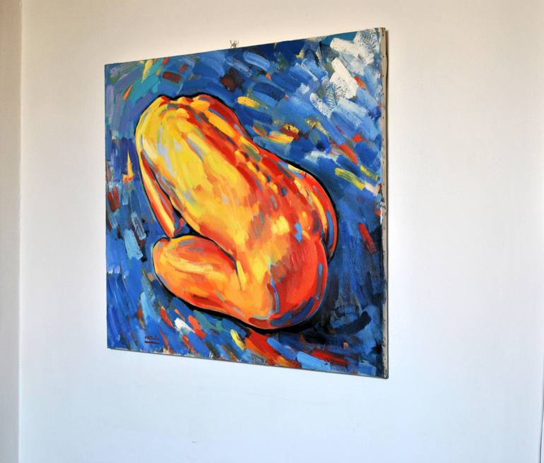 Original Expressionism Nude Painting by Andrea Ortuño