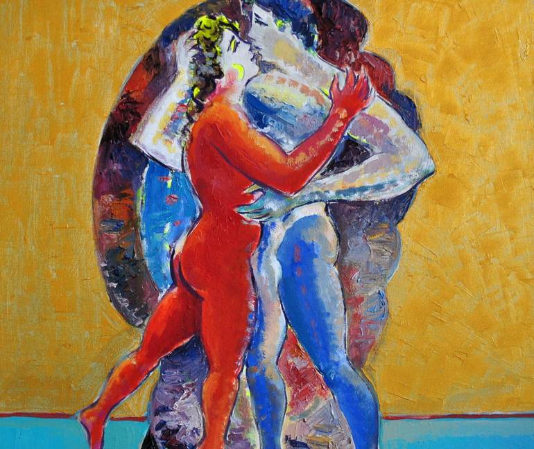 Original Figurative Love Painting by Andrea Ortuño