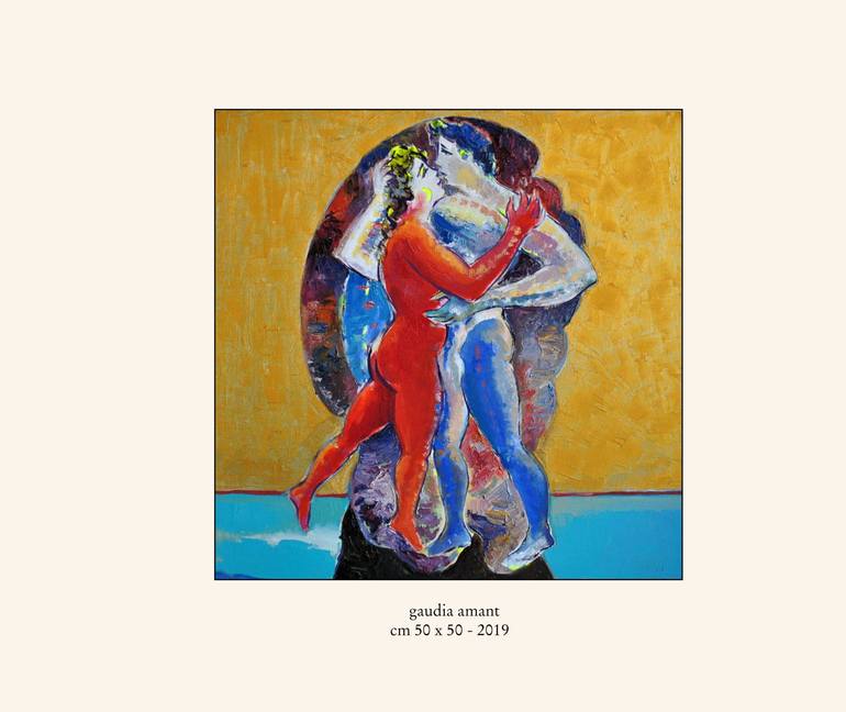 Original Figurative Love Painting by Andrea Ortuño