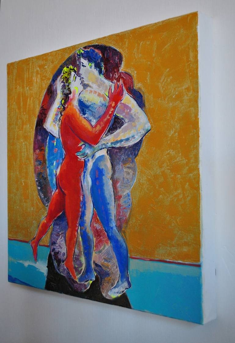 Original Figurative Love Painting by Andrea Ortuño