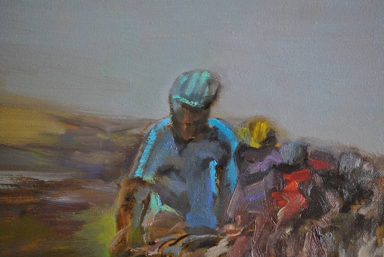 Original Impressionism Bicycle Painting by Andrea Ortuño