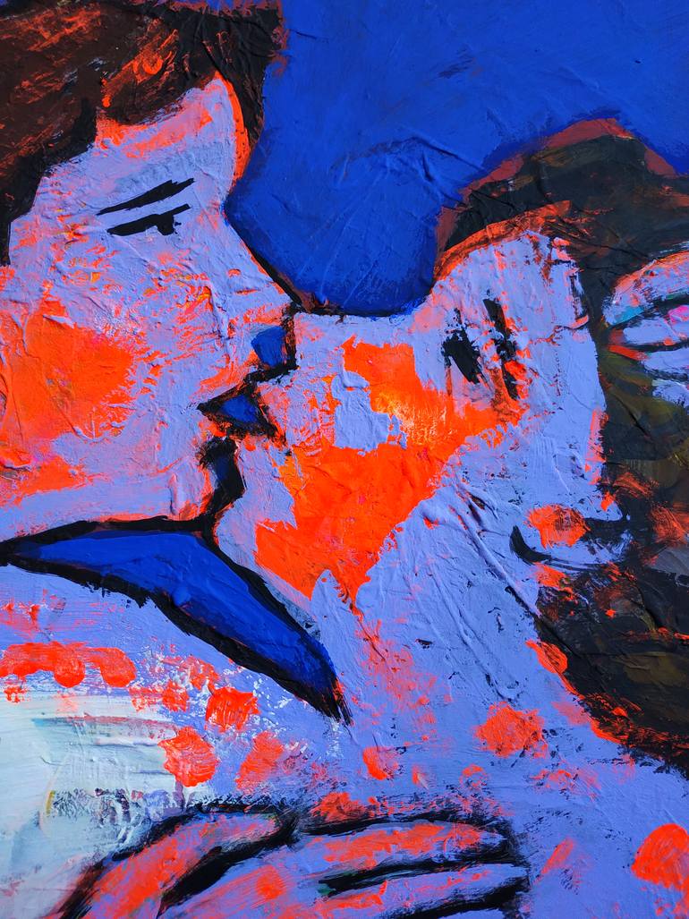 Original Abstract Love Painting by Andrea Ortuño