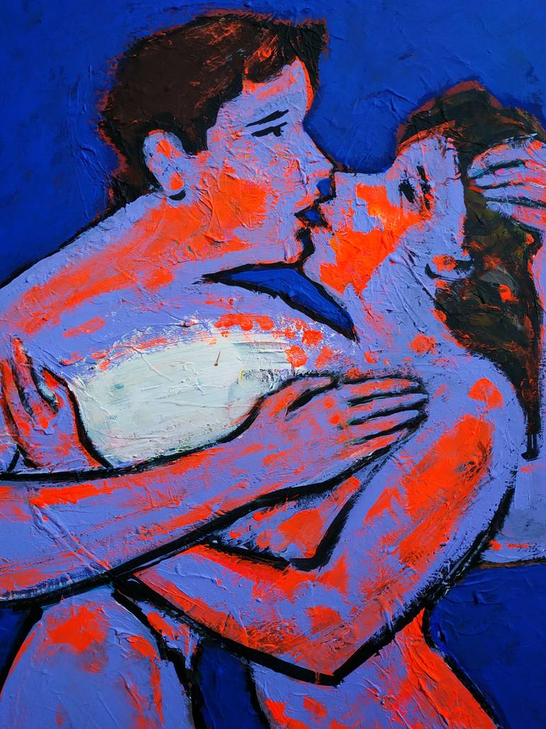 Original Abstract Love Painting by Andrea Ortuño