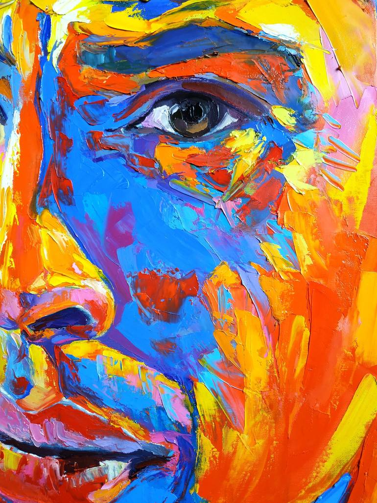 Original Expressionism Portrait Painting by Andrea Ortuño